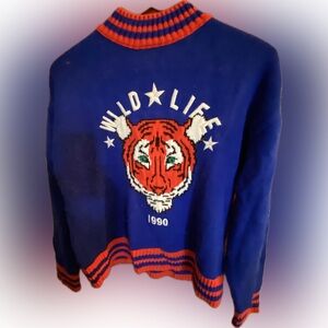 Vintage Knit Tiger Sweater 1990